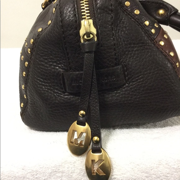 Michael Kors gold studded satchel purse - Picture 4 of 10